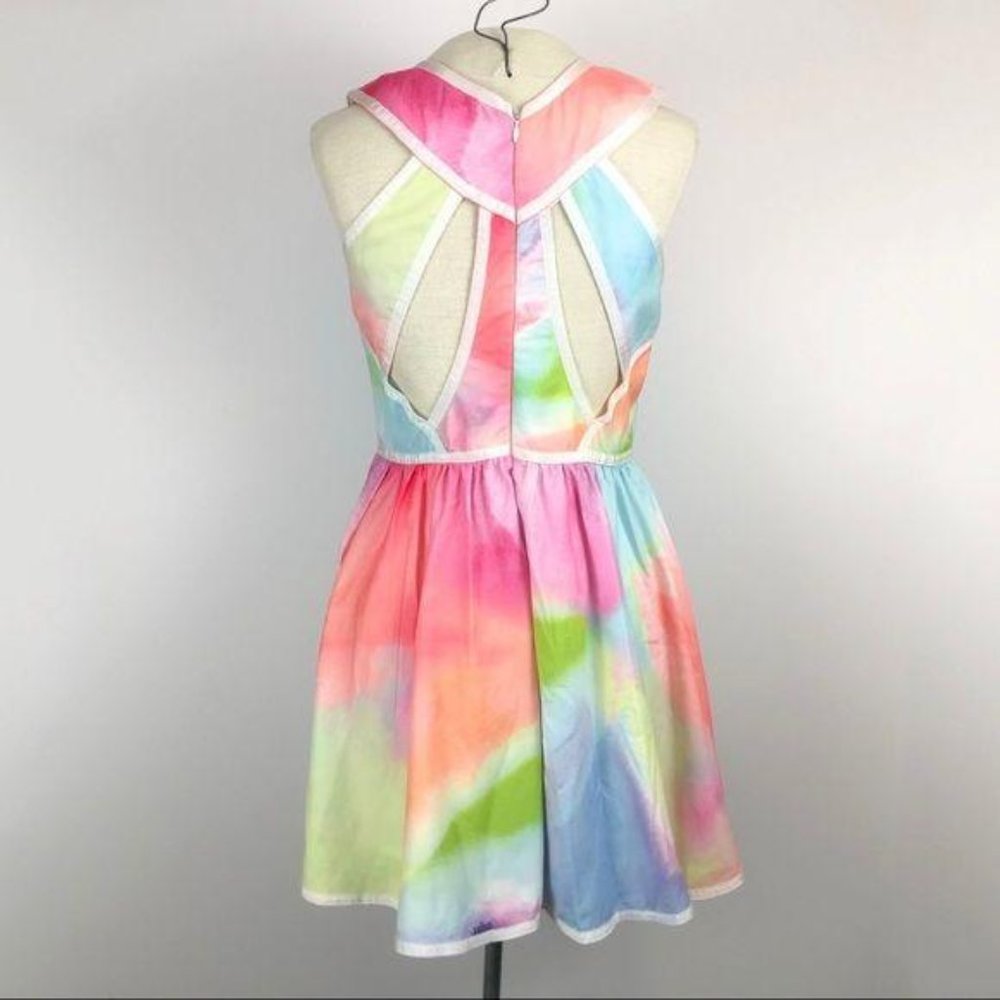 3/$25 Tobi small watercolor peekaboo cutout dress